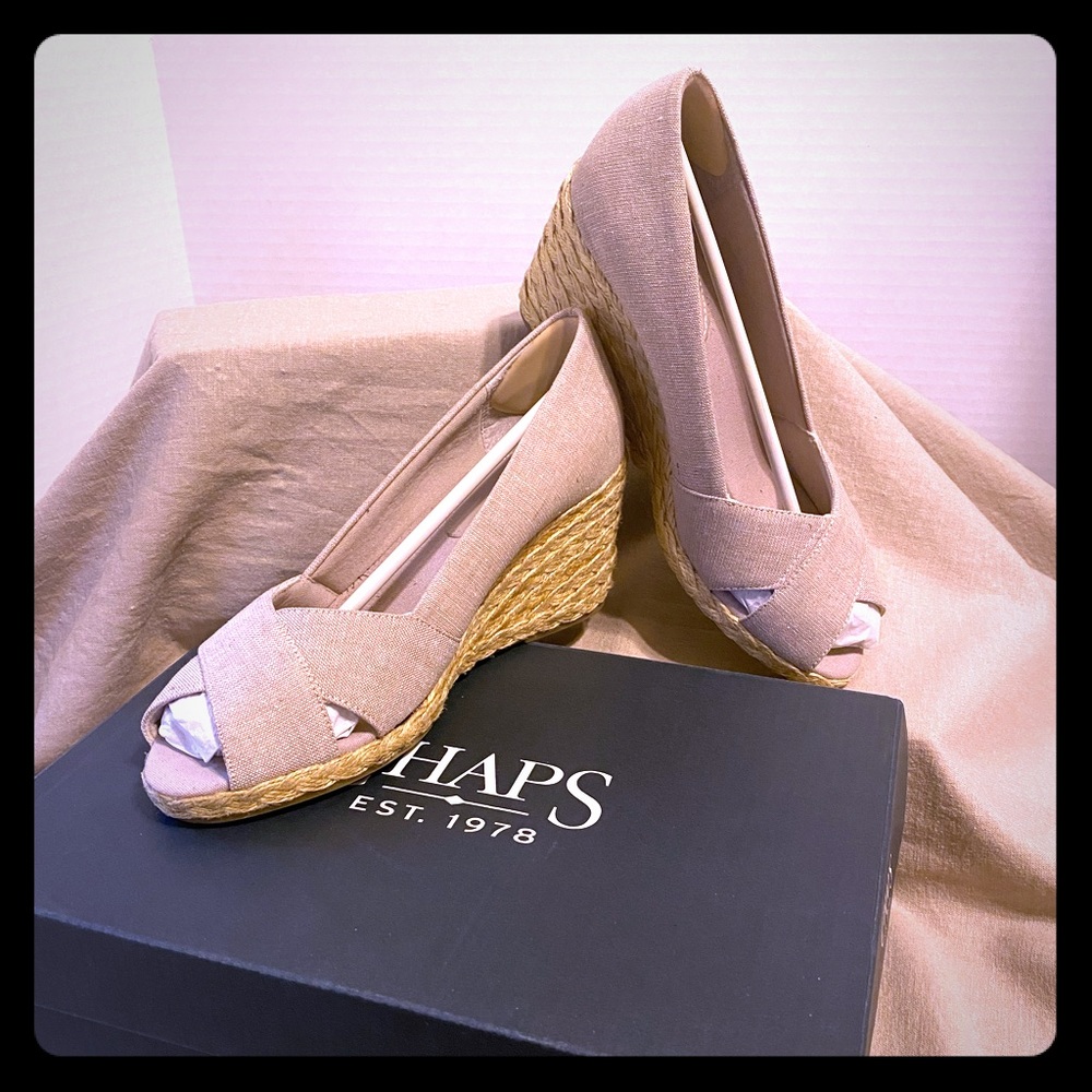 Chaps Dakoda Khaki Espadrille Wedges